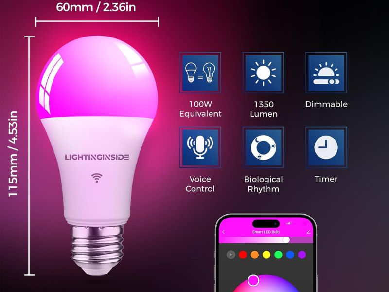 LingthningInside Remote Control Smart Bulb That Work with Alexa & Google Home