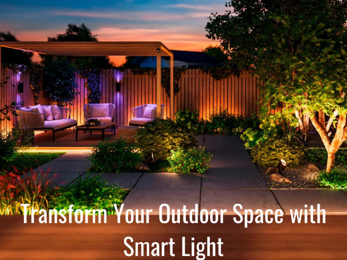 Smart outdoor yard lighting for a modern backyard
