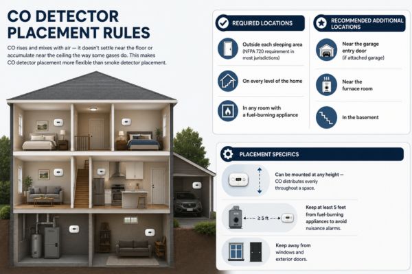 CO Detector Placement Rules
